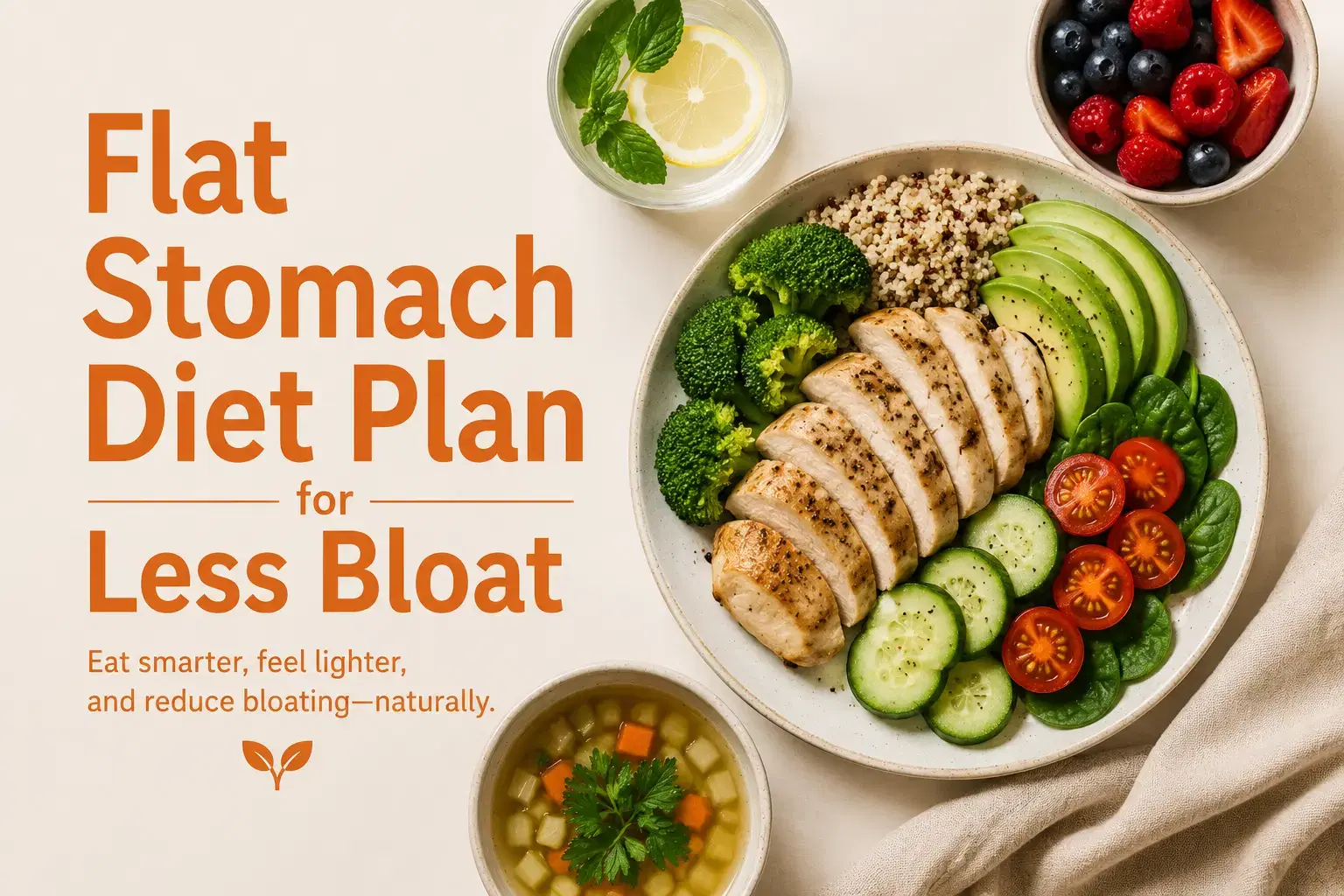 Flat Stomach Diet Plan for Less Bloat