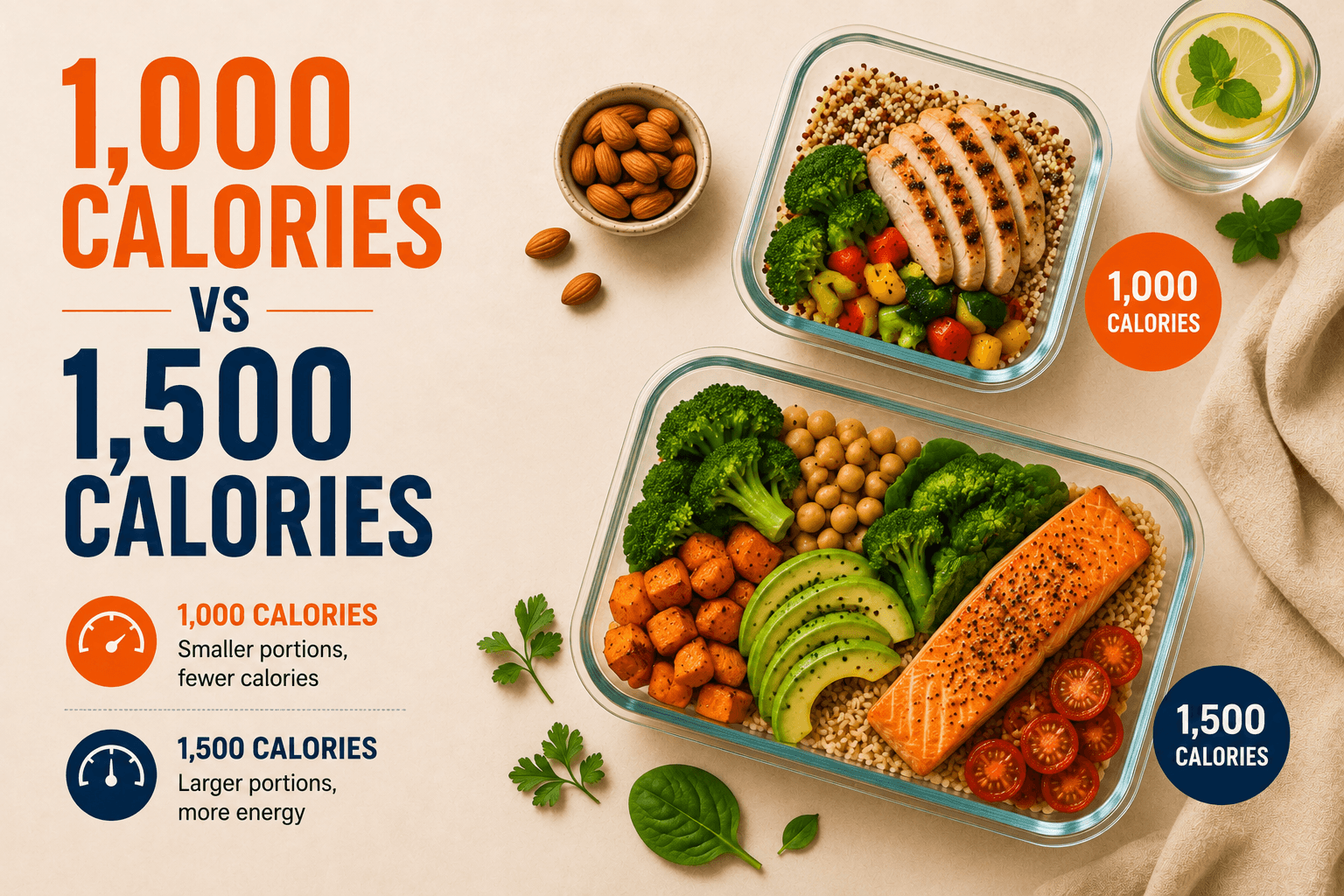 1,000 Calories vs 1,500 Calories: What's the right range for your body?